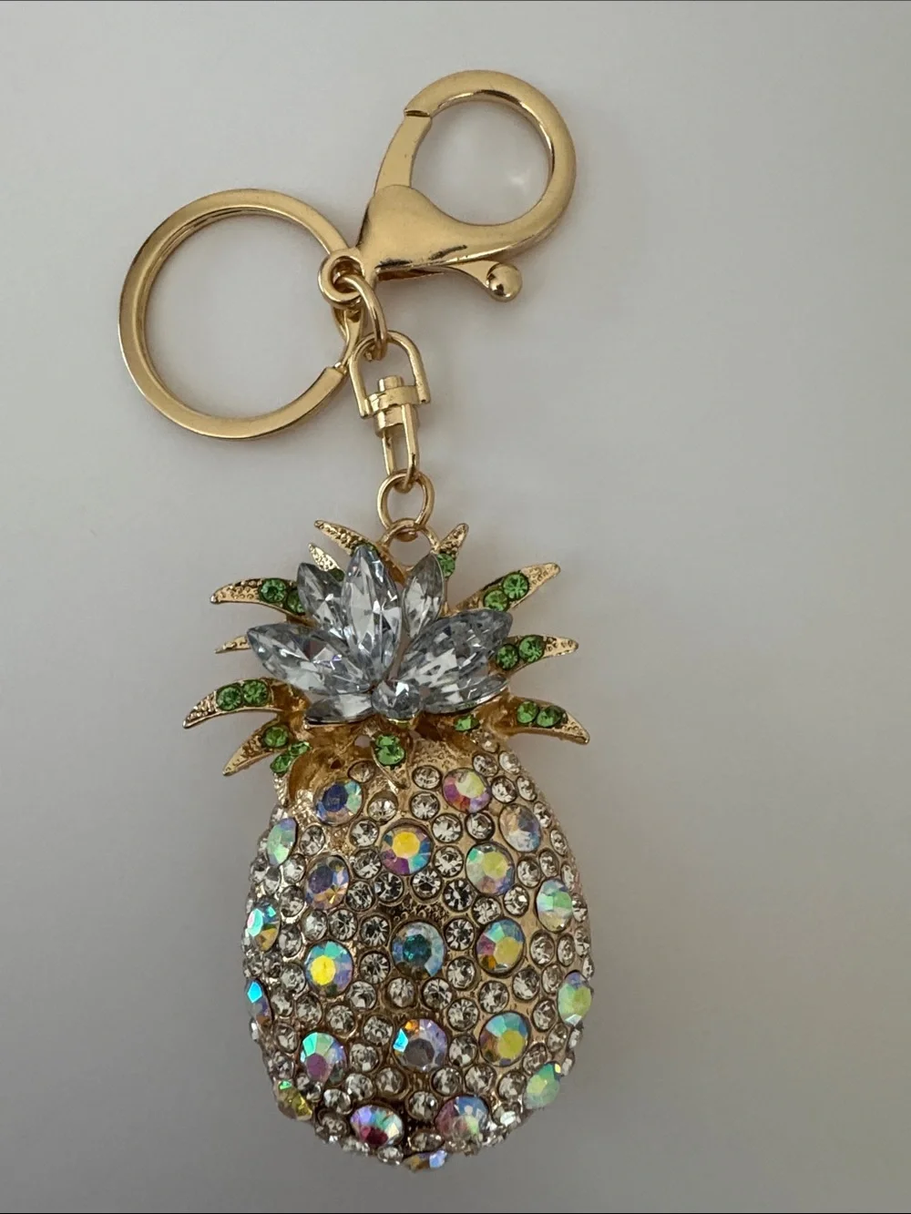 Pineapple Crystal Bag Charm/Keychain NWOT